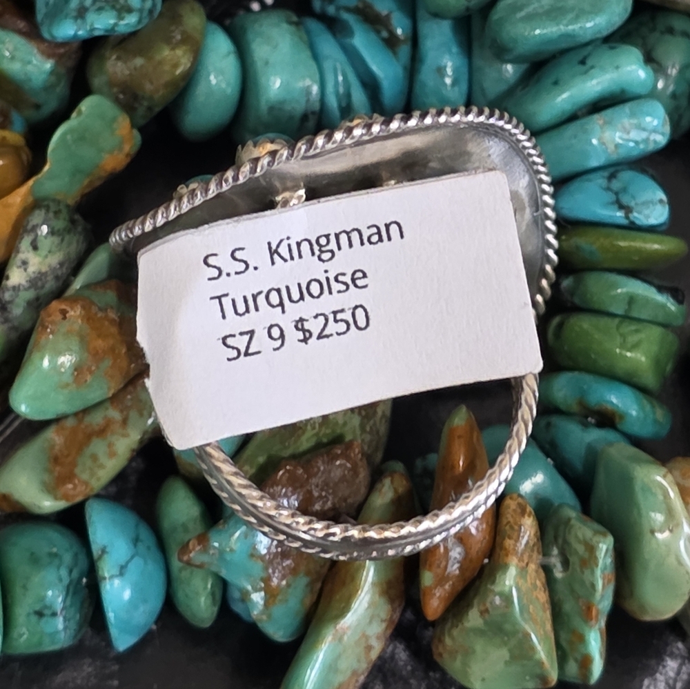 Sterling  Silver and Turquoise Cowgirl Hat Ring In Size 9 - Picture 3 of 15